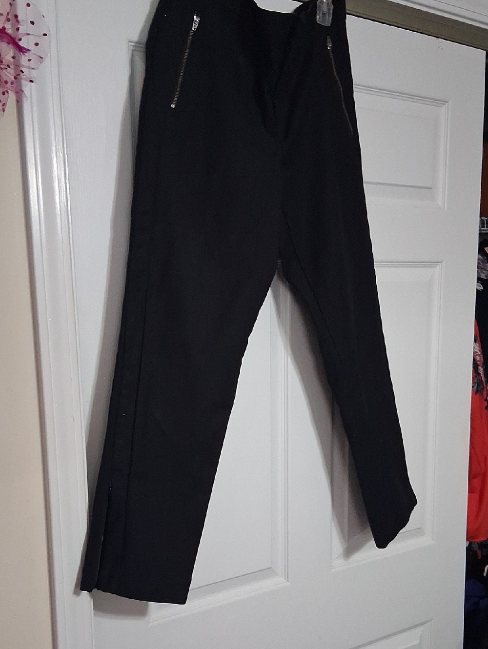 Women's Black Dress Pants with 4 Zip Pockets Sz 14